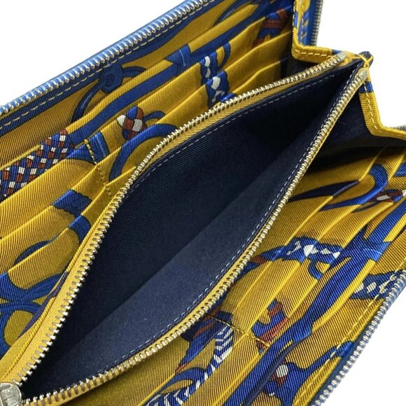 Auth HERMES Azap Long Silkin - Bleu Zellige Veau Epsom C Long Wallet - Picture 4 of 11